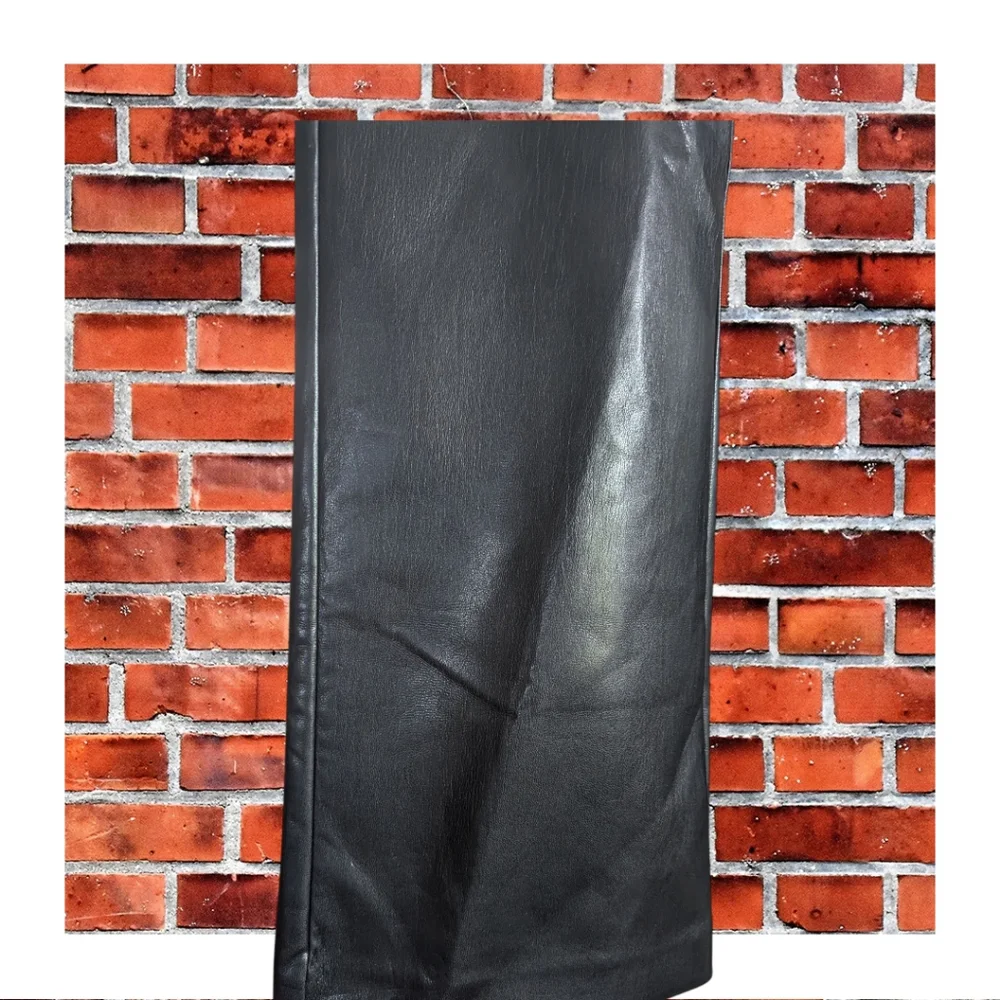 NWT Babaton Aritzia Wide Leg Flare Black Faux Leather Pants Size 10 - Picture 5 of 12